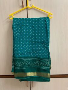 Sea Green Bandhani Print Saree