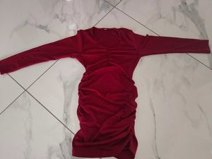 Red Bodycon Long Sleeve Dress