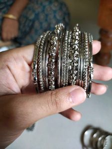 Oxidized Silver Bangles Set