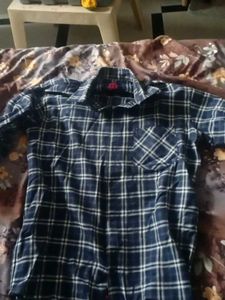 Blue Plaid Button-Down Shirt