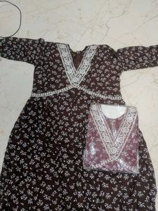 Brown &amp; Maroon 2 Floral Print Dress XL