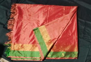 Orange Silk Saree. Never Used