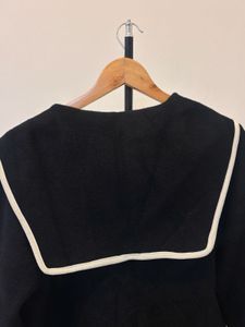Chic Navy &amp; White Trim Coat