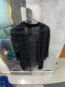 Black Fringe Cardigan