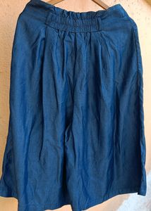 Chambray Denim Blue Culottes With Matching  Sash