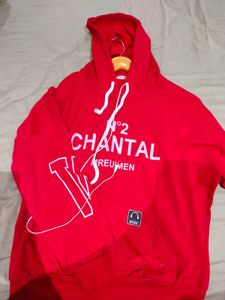 Red Sweatshirt With Attached Earphones