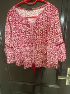 Patterned Maroon Top