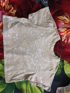 Brown Cute Oversized Crop T-shirt , Totally Comfortable And Stylish