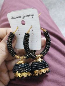 Black Jhumka Earrings