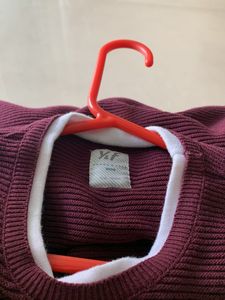 Burgundy Long Sleeve Knit Shirt Boy Age 8-10