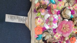 Accessorize London Handwork Floral Ziptop Clutch