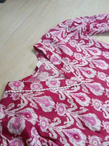 Pink Printed short kurti