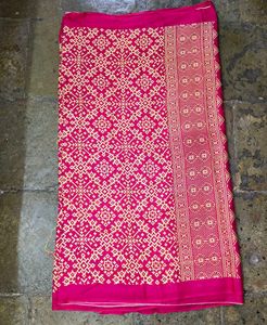 Rani Pink Printed Saree