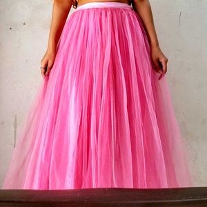 Soft And Beautiful Pink Tulle Skirt