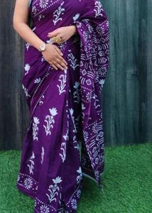 Purple Printed Saree