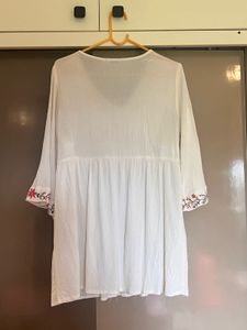 Embroidered White Tunic Top
