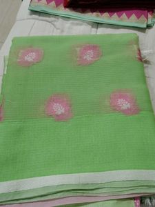 Green Floral Design Saree