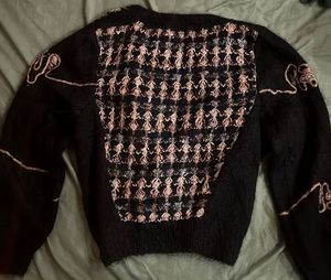 Korean Black Knit Cardigan