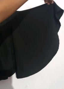 Black Flared Sleeves Crop Top