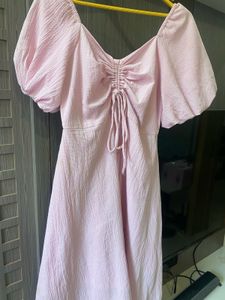 Pink Puff Sleeve Dress