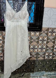 White Embellished Midi Dress