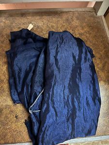 Navy Blue &amp; Gold Embroidered Dress