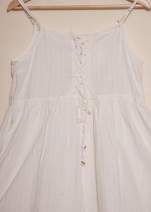 White Lace-Up Sundress