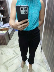 Black Stretchable Bootcut Jeans