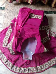 Pink Embellished Saree