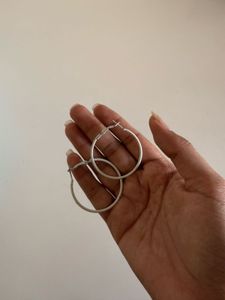 White Hoop Earrings