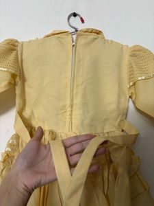 Adorable Yellow Ruffled Dress