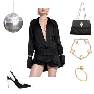 Luxury High Fashion Runway Black Mini Dress