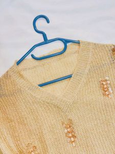 B2G2 🎁 Beige Pullover with Sequin Detail B