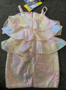 Peach Sequinned Girl’s Dress