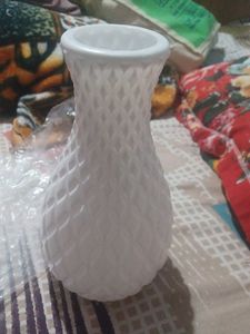 Textured White Vase its plastic