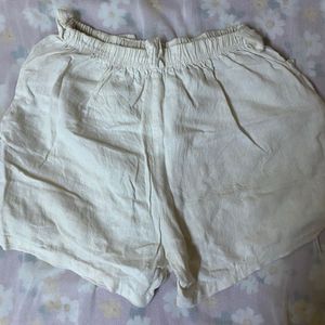 Beige Casual Shorts