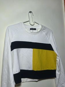Shein Color Block Cropped Sweatshirt