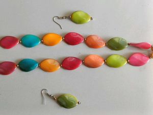 Colorful Stone Necklace &amp; Earring Set