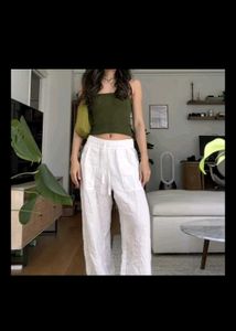 Non Transparent Linen Trouser
