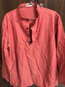 Fabindia Orange Cotton Short Kurta