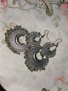 Silver Crescent Earrings