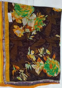 Brown Designer Saree With Blouse
