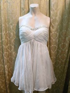 White Strapless Party Dress