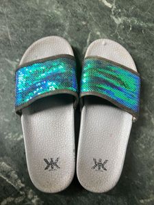 Sequin Slide Sandals