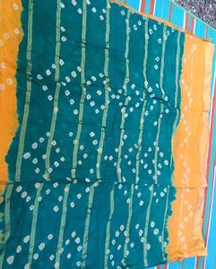 Bandhani Dupatta - Green & Yellow