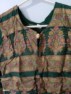 Green Floral Print Kurta