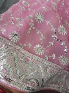 Pink Embroidered Saree