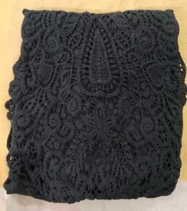 Black Tank Top with Lace Detail