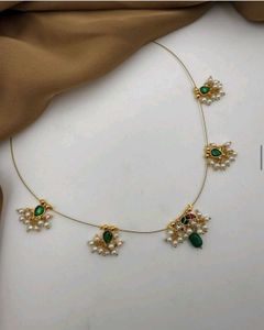Necklace with Green Stones