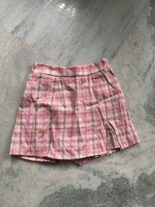 Berrylush Pink Plaid Mini Skort